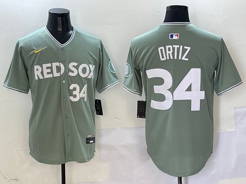 Men Boston Red Sox #34 Ortiz Green Joint Name Game Nike 2025 MLB Jersey style 5->boston red sox->MLB Jersey